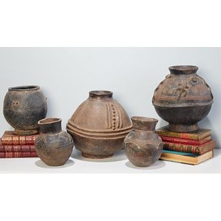 Group (5) West African terracotta pots