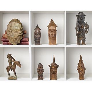 Group (8) Benin style bronzes