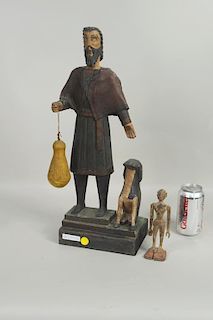 Two Carved & Painted Figures