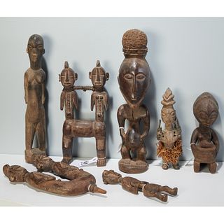 (7) West African carved wood figures