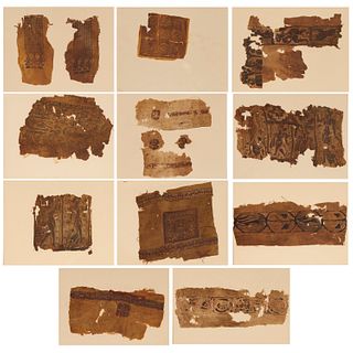 Group (13) early Coptic textile fragments