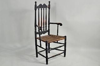Crested Four Flat Bannister Back Truncated Chair
