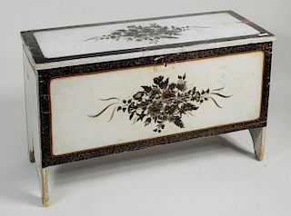 Paint Decorated Six Board Blanket Chest