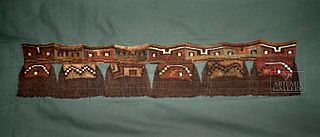 Proto Nazca Textile Panel - Abstract Trophy Heads