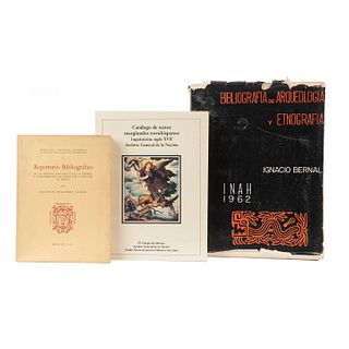 Bernal, Ignacio / Águeda Méndez, María / Millares Carlo, Agustín. Bibliografía de Arqueología y Etnografía... Piezas: 3.