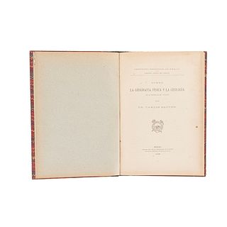 Sapper, Carlos. Sobre la Geografía Física y la Geología de la Península de Yucatán. México, 1896. Primera edición.