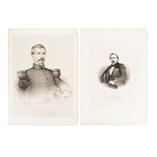 Castro, Casimiro. Juan José Baz / Gral. Dn. Luis G. de Osollo. Litografías. Piezas: 2.
