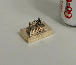 Miniature Sterling Sewing Machine Needle Case