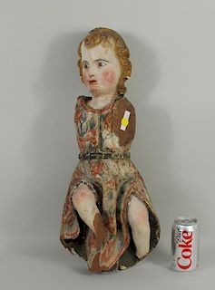 Continental/Colonial Carved & Polychrome Figure