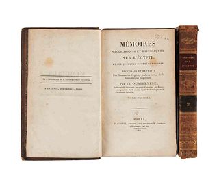 Quatremère, Étienne. Mémoires Géographiques et Historiques sur l'Égypte... Paris, 1811. Tomos I-II. Pzs: 2.
