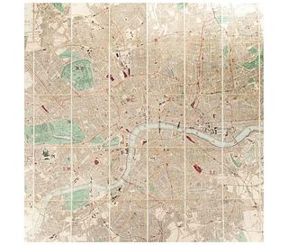 Collin's Standard Map of London. London: Edward Stanford, ca. 1880. Mapa coloreado, plegado y montado sobre tela.