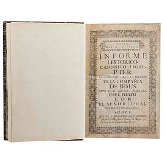 Informe Histórico/...En Satisfacción de un Libro de el Visitador Juan de Palafox. Madrid/Puebla, ca. 1755/ca. 1760. Dos obras en 1 vol.
