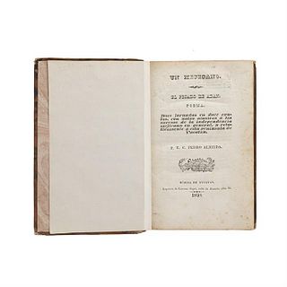 Un Mejicano. El Pecado de Adán. Mérida de Yucatán, 1838.12 jornadas en 12 cantos, con  notas alusivas a los sucesos de la Independencia