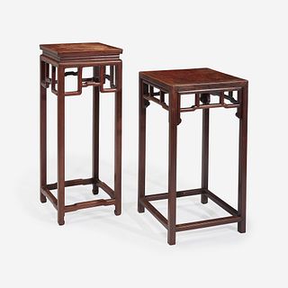 Two Chinese hardwood stands 硬木香几两件 19th/20th century 十九或二十世纪
