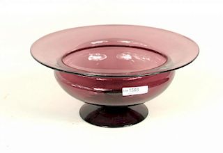 Amethyst Glass Footed Bowl