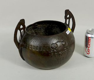 German WMF Co. Art Nouveau Copper Handled Bowl