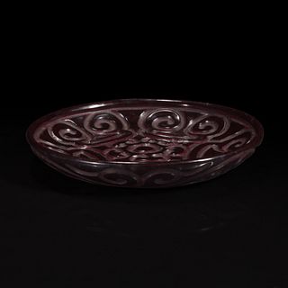 A small Chinese "Tixi" lacquer dish 剔犀小盘 Possibly Ming dynasty 或明