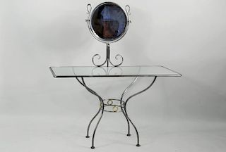 Modernist Metal Ladies Dressing Table/Mirror