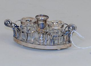 Old Sheffield Reticulated Oval Inkstand