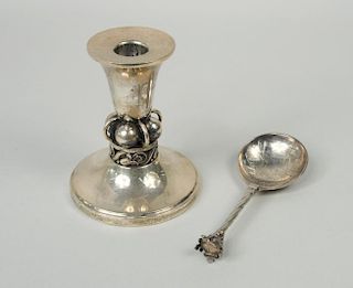 Sterling Silver Spoon & Candle Holder