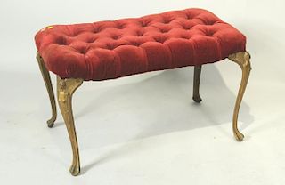 Art Deco Bench With Metal Figural Legs