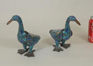 Two Chinese Cloisonne Enamel Incense Containers