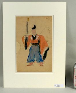 L.T. Foujita, Japanese Costume Design Gouache