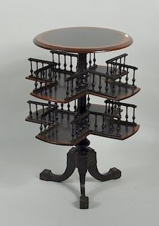 Victorian Revolving Bookstand With Circular Top