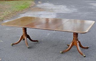 Regency Inlaid Mahogany Two Pedestal Dining Table