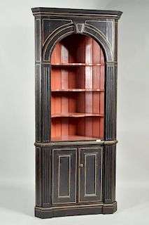 Chippendale Style Painted Corner Cabinet