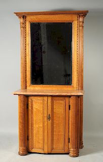 Continental Neoclassical Mirrored Cabinet