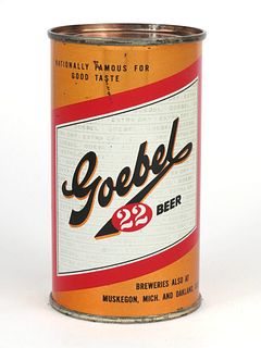 1957 Goebel 22 Beer 12oz Flat Top Can 70-25