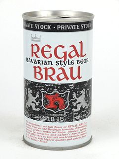1972 Regal Brau Beer (non-metallic) 12oz Tab Top Can T114-16
