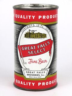 1955 Great Falls Select Beer 12oz Flat Top Can 74-21