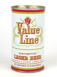 1968 Value Line Beer 12oz Tab Top Can T133-01.2