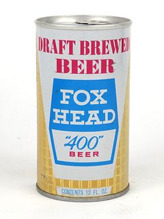 1974 Fox Head "400" Beer 12oz Tab Top Can T66-04
