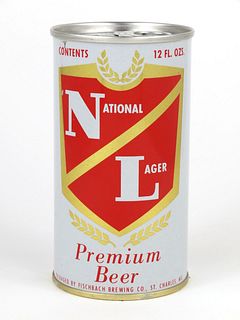 1965 National Lager Premium Beer 12oz Tab Top Can T97-21