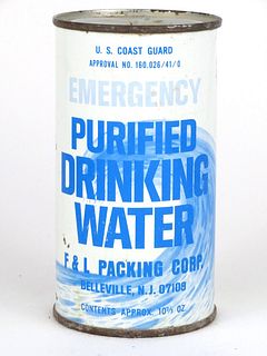 1970 US Coast Guard Emergency Purified Drinking Water 12oz Flat Top Can