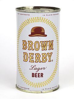 1957 Brown Derby Lager Beer 12oz Flat Top Can 42-36v
