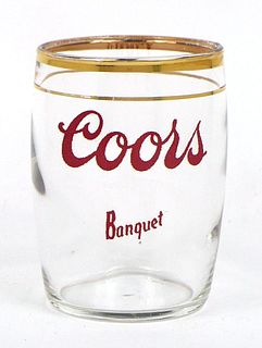1970 Coors Banquet Beer  Barrel Glass