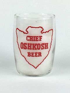 1957 Chief Oshkosh Beer  Barrel Glass