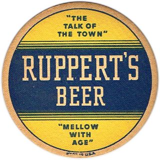 1942 Ruppert's Beer 4¼ inch coaster Coaster NY-RUP-6A