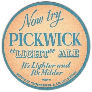 1948 Pickwick Light Ale  Coaster MA-HAFF-7