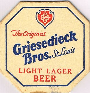 1949 Griesedieck Bros. Light Lager Beer 4¼ inch coaster Coaster MO-GRI-6
