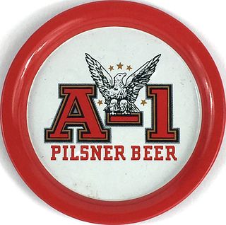 1960 A-1 Pilsner Beer 3½ inch tin Coaster