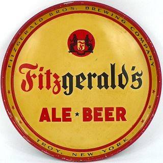 1945 Fitzgerald's Ale-Beer (black rev.) 12 inch tray Serving Tray