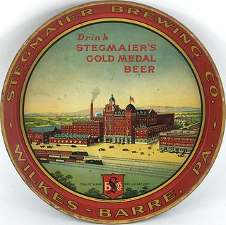 1933 Stegmaier's Gold Medal Beer 12 inch tray Serving Tray