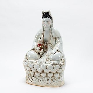CHINESE LARGE SEATED GUANYIN, "BRINGER OF SONS"