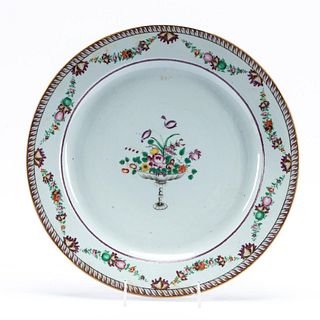CHINESE EXPORT PORCELAIN FLORAL CHARGER