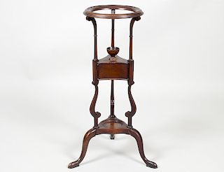 QUEEN ANNE STYLE MAHOGANY WIG STAND